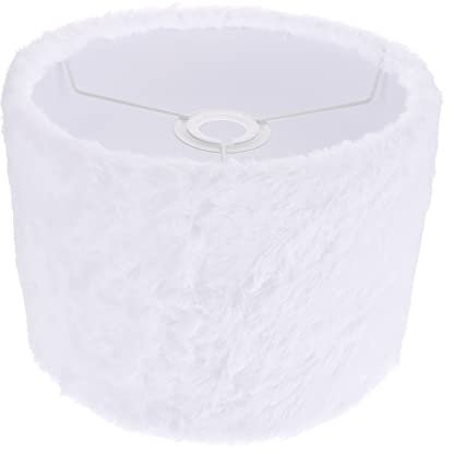 HOMSFOU Plüsch Lampenschirm für Tischlampe Imitation Kaninchenfell Eleganter Dekorationsschirm für Schlafzimmer und Wohnzimmer Insektenschutz Installieren