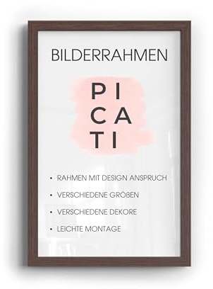 Picati Bilderrahmen KLASSIKO, Walnuss (90x60 cm), Wandbilderrahmen für Poster, Bilder & Gemälde