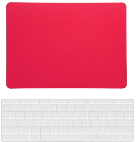 Custodia per Nuovo Macbook Air 15 pollici 2023 2024 Modello A2941 A3114 M2 M3 con Liquid display Retina e Touch ID, Caso Protettiva in Plastica Opaca Colorata e Tastiera Cover, Rosso