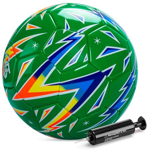 U&C Planet Training Fußball Größe 5 Jugendfußball Bälle Premium PVC Lederball für Training & Spiele bei jedem Wetter