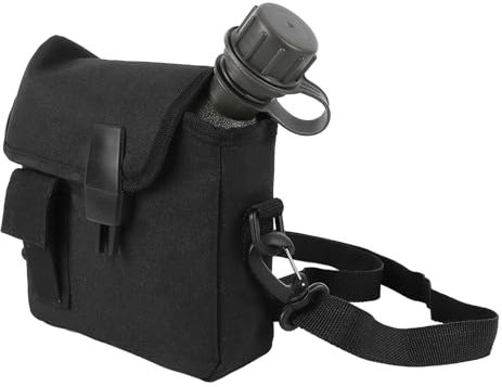 Fockety Cantimplora Militar Botella de Agua, 1.5L Gran Capacidad Correa Ajustable Hebilla Cantimplora del Desierto PVC Resistente y a Prueba de Fugas Botella de Agua para Exteriores