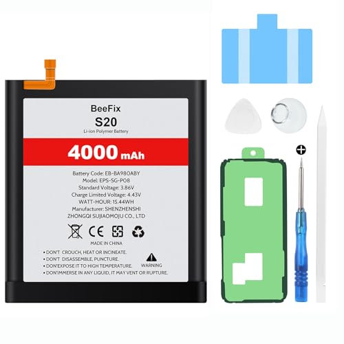 Beefix Batterie pour Samsung Galaxy S20 SM-G980F, 4000mAh Li-ION polymère Batterie de Remplacement pour Galaxy S20(EB-BG980ABY) avec des Outils de Réparation