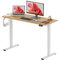 SANODESK 120 * 60 Height Adjustable Standing Desk With Memory Smart Panel Sit Stand Table With Hooks for Home Office (White Frame+ Maple Desktop)