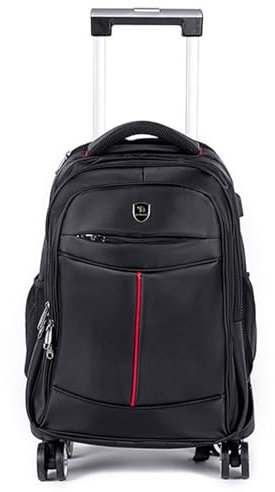 Sac À Dos À Roulettes Avec 4 Roues, Sac À Dos Étanche Rotatif À 360 ° Avec Roulettes, Sac D'ordinateur Avec Roulettes Et USB Pour Hommes Et Femmes, Convient Pour Ordinateur Portable De 15,6 Pouces