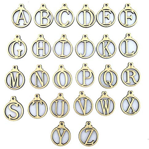 A-Z Initiale Holz 1-25 Zahlen Holz Weihnachten Adventskalender Tags Hochzeit Süßigkeiten Geschenkbox Verpackung Tags No.02