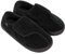 SIMIYA Mens Diabetic Slippers Fleece Lining Memory Foam Slippers Adjustable Mens Wide Fit Slippers Indoor House Shoes for Diabetic Swollen Feet Black, 9-10 UK
