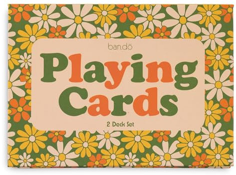 ban.do 2 Spielkartendecks, 52-fädiges Standard-Kartendeck mit Etui, niedliche Spielkarten in dekorativer Aufbewahrungsbox, Blumenmuster