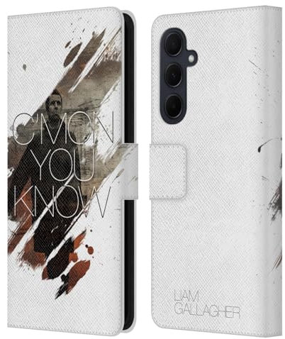 Head Case Designs Offizielle Liam Gallagher C'mon You Know Grafiken Leder-Wallet-Hülle Kompatibel mit Samsung Galaxy A35 5G