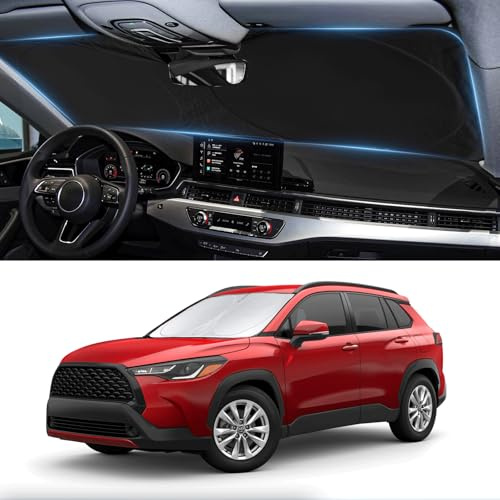 Parasol para parabrisas para Toyota Corolla Cross 2022-2026 | Cubierta de ventana delantera para Toyota Corolla Cross para protector de parabrisas que bloquea los rayos UV