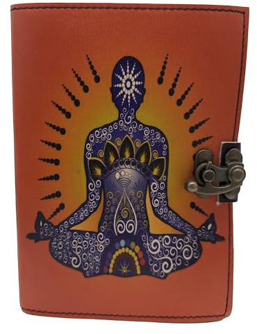 Keskin Handgefertigtes Leder-Grimoire-Tagebuch – Zauberbuch der Schatten für Hexerei, Wicca, Hexen-Tagebuch & Notizbuch – Vintage Blanko-Tagebuch für Zaubersprüche und Ritualnotizen, 18 x 12 cm