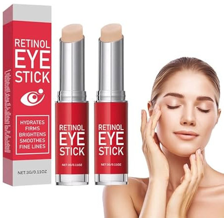 2 Stück Retinol Augencreme Stick,Retinol Eye Cream Anti-Aging,Dunkle Augenringe Entfernen Augensackentferner & Faltenreduzierung