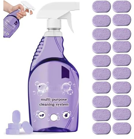 Drclean Spray nettoyant pour four, nettoyant multi-surfaces avec tablettes de nettoyage concentrées (1 bouteille + 20 pièces)