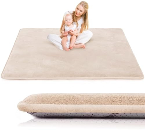 LEHOUR Krabbelmatte für Baby, 120×170×3CM Kinderteppich, rutschfest, | Weicher, Dicker Kinderteppich, Baby-Krabbelmatte, Rutschfester Untergrund, Schutz beim Spielen, Geeignet für Mädchen & Jungen
