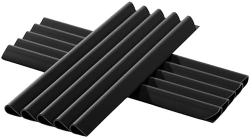 Omtofo 50 Pezzi Guide di Bloccaggio per Strisce Frangivista, Clip di Fissaggio in PVC, Strisce di Fissaggio Universali Binari di Serraggio per Giardino Tappetini a Doppia Asta Antracite