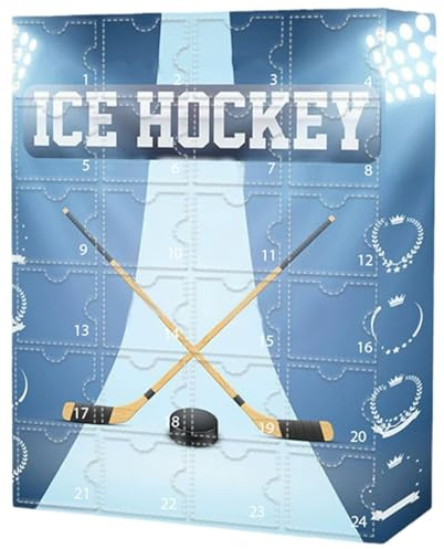 Weihnachts-Adventskalender 2025, 24-teiliges Eishockey-Adventskalender-Hockey-Zubehör-Set für Teenager, Mädchen und Jungen, Weihnachtsdekoration