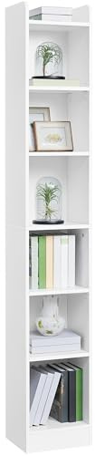 Yaheetech 7-Tier Bookcase, Modern Bookshelf with Top Open Compartment, Adjustable Tall Book Shelf for Living Room, Bedroom, Home Office & Study, 30 x 24 x 183 cm, White