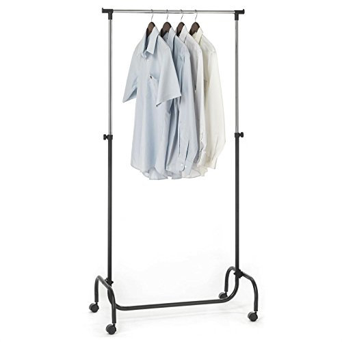 IDIMEX Garderobenwagen Kleiderständer Rollgarderobe Garderobenständer Tiger schwarz, mit höhenverstellbarer verchromte Kleiderstange