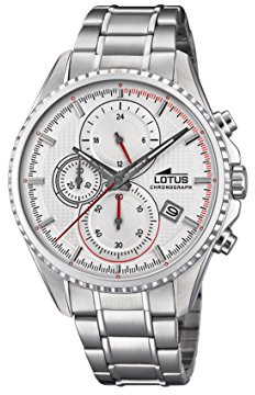 Lotus Watches Herren Chronograph Quarz Uhr mit Edelstahlband 18526/1, Silber, Armband