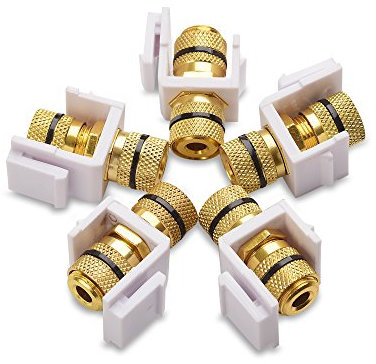Cable Matters (5-Pack) Banana Jack Binding Post Keystone Jack Inserts with Black Ring