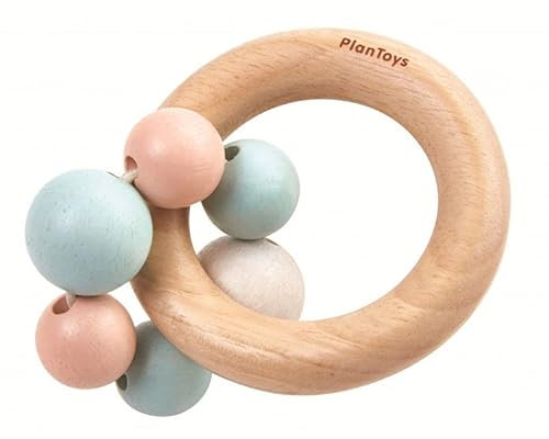 Plan Toys PT5262 Rassel, Pastell-Perlen, Holz