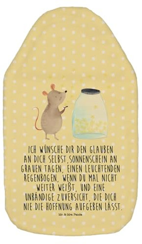 Mr. & Mrs. Panda Wärmflasche Maus Sterne - Geschenk, Tiermotive, Kinderwärmflasche, Kindergeburtstag, Tiere, Geburtstag, Gute Laune, Wunsch,