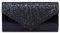Caspar TA517 Damen kleine elegante Glitzer Clutch Tasche Abendtasche, Farbe:dunkelblau, Größe:Einheitsgröße