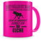 Samunshi® Ich denke an Elche Tasse Kaffeetasse Teetasse Kaffeepott Kaffeebecher Becher H:95mm/D:82mm neon pink