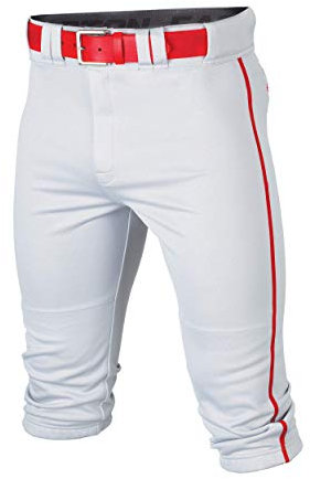 Easton Herren Einfarbig Baseball-Hose, Weiß/Rot paspeliert, Large