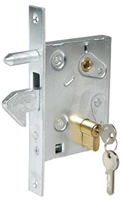 Serratura a gancio con perno tipo piccolo per cancelli scorrevoli IBFM ART. 447/M Entrata 50mm Argento