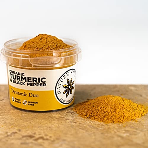 Nature Kitchen Turmeric & Black Pepper Organic Mix 50G Pot of Seasoning Spices and Herbs. Gluten-Free and Vegan, Everyday Cooking Blends for Marinades, Sauces, Frying, Baking Or Grilling