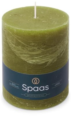 Spaas Rustik-Stumpenkerze, 100/130 mm, 95h, olivgrün
