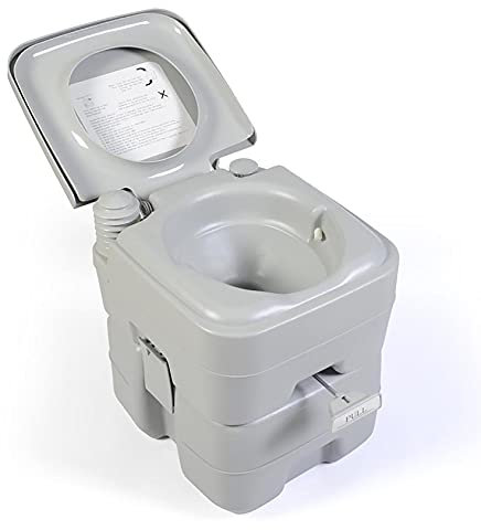 ADFHZB Portable 5.3 Gallon Indoor Outdoor-Toilette 20L Töpfchen-Kompakter-Griff Flush Pumpe Doppel-Outlet-Kommode-Abfallabfall-Tank für Reisen, Camping RV. Toilette (Size : 41x35x43CM)
