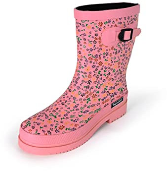 Regenliebe Damen Gummistiefel Flowers Halbschaft, Größe:38 EU