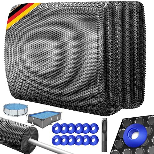 KESSER® Bâche Solaire pour Piscine Ronde Ø 244 cm | Foglio Solaire épaisseur 120 ṁm | La bâche Solaire de Couverture Solaire Peut être coupée | Bâche Solaire de Piscine Feuille, Le Noir, 450 x 220cm