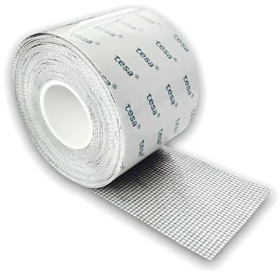 Dpm tapes Selbstklebendes Glasfaser-Fliegengitter-Reparatur-Klebeband – Tesa Premium Klebstoff, wasserdicht & UV-/witterungsbeständig, schnelle Rissreparatur – 50 mm × 5 m