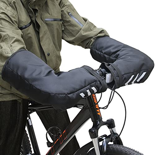 lulalula Mitaines de Guidon de Vélo de Montagne/Banlieue avec Bande Réfléchissante – Gants Imperméables de Qualité Supérieure pour Le Cyclisme d'hiver