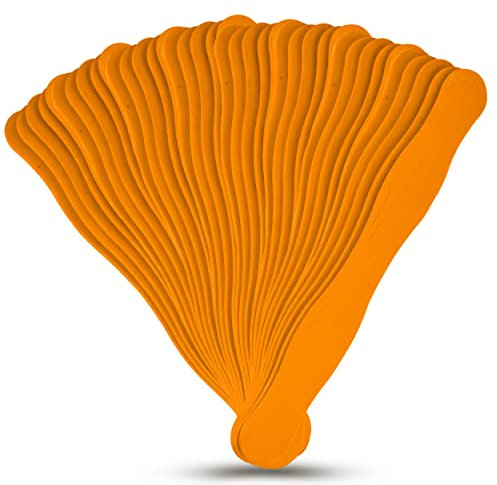 Manaloom Pack of 200 Curved Craft Sticks - 8 Birchwood Popsicle Sticks for Crafts, Jumbo Craft Sticks for Fan Handles, Wedding Programs, DIY Crafting Supplies, (Orange)