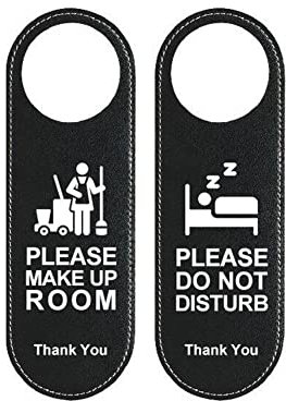 QOXEZY Do Not Disturb Signs Door Knobs Hanger Pendant Cleaning Label Make up Room Door Hanger Sign Plastic Door Knob Hanger Sign for Office Hotel Home Makeup Room