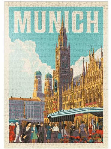 MyPuzzle Deutschland: München, Vintage Poster - Premium 1000 Teile Puzzle - MyPuzzle Sonderkollektion von Anderson Design Group