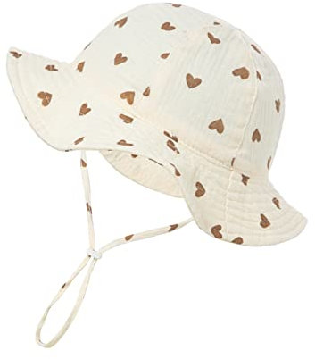 Nishine Chapeau de soleil pour bébé - Protection solaire - Chapeau de pêcheur pour enfant, 3-12 Months