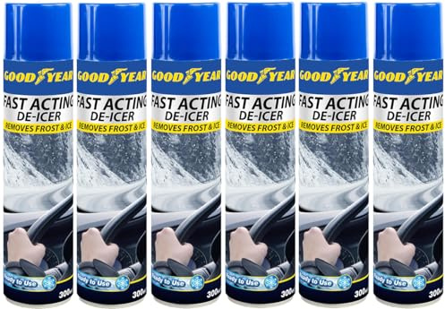 Goodyear De-Icer 6PK | Fast Acting | Ready To Use | Remove Frost and Ice Quickly