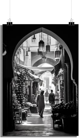 25 Artstreet Casablanca Markt Poster - Exotisches Marktgeschehen Poster - Lebendiges Stadtbild - Hochwertiges Poster - Perfekt zum Einrahmen (Size 61x91)