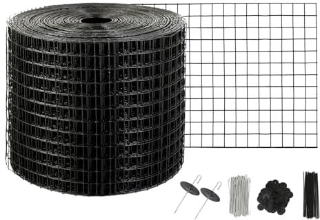 VEVOR Rouleau Grille Protection Panneaux Solaires 15,2 cm x 15,2 m Kit Treillis Anti-Oiseau 50 Attaches Inox Revêtement en PVC Antirouille Maille Métallique 12,7 mm pour Empercher Créatures Écureuils