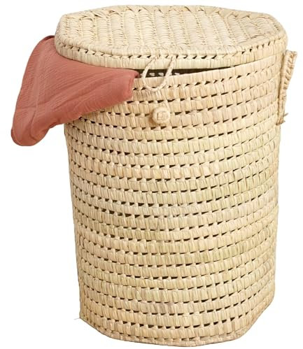 Bohome Living - Panier à Linge en Osier Tressé, Panier de Rangement Naturel, Fait main