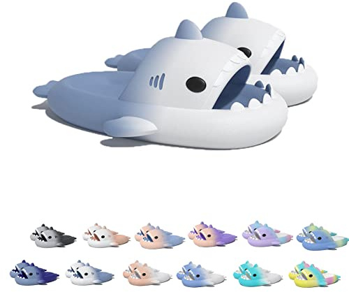 WIWIDANG Shark Swell Chanclas, Cloud Shark Slides für Herren Damen,rutschfeste Hai-Hausschuhe