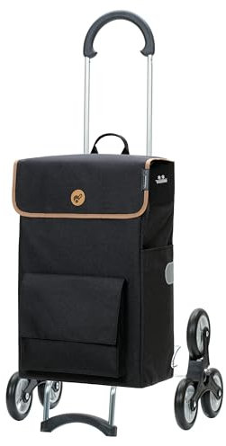 Andersen Einkaufstrolley - klappbar - 56 Liter - Treppensteiger - mit Kühlfach - belastbar 40 kg - Stahlgestell - Trolley - Rad Ø 15 cm - Scala Shopper Solva schwarz