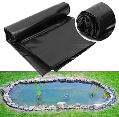 HDPE Teichfolien Schwerlast Folie Garten Wasserdicht, Teichfolie 0,5mm Meterware 4x7m 5x6m 6x8m 8x10m 9x6m, Dichtungsfolie UndurchläSsige Folie für Koiteiche, Fischteiche, Wassergarten und Brunnen ( S