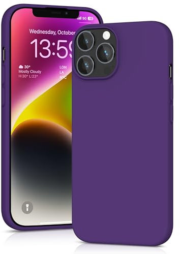 YATWIN Silicone Case for iPhone 13 Pro Max, Soft-Touch, Shockproof, DustProof, Antiskid Full Body Armour Phone Cover for Apple iPhone 13 Pro Max - Purple