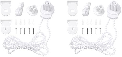 VENEKA 2X Rollo Befestigung Satz, Rollo Halter Ungen mit Perlen Kette, Gardinen Rollen Zubehör für Den Austausch Von Fenstern