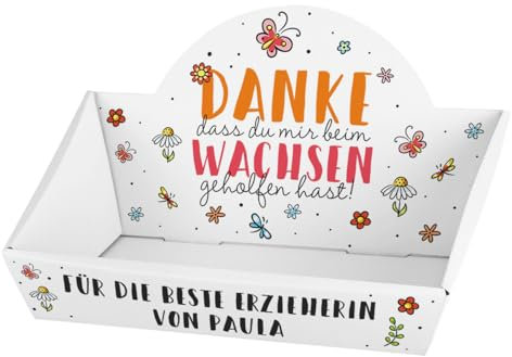 Herz & Heim® Geschenkkorb für Erzieher/innen und Lehrer/innen, zum individuellen Befüllen, mit Wunschtext (du/mir)